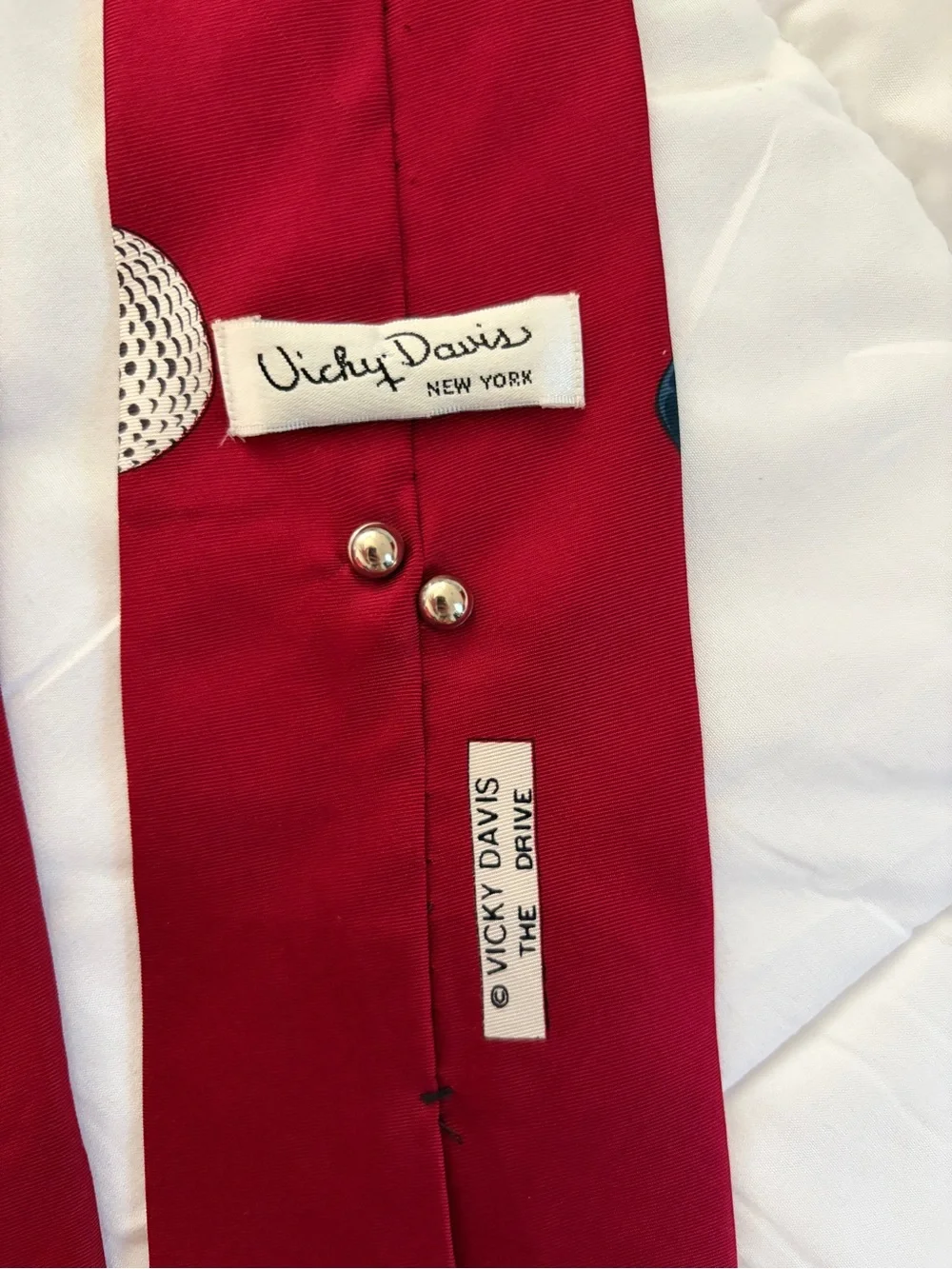 Vicky Davis Red Golf Driver Print Men's Tie
